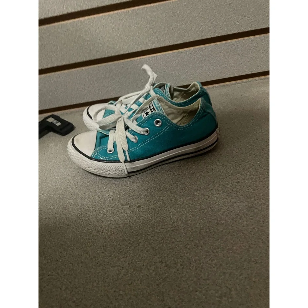 Converse Chuck Taylor All Star‎ Youth Teal Canvas Low Top Sneakers 344810F Sz 12